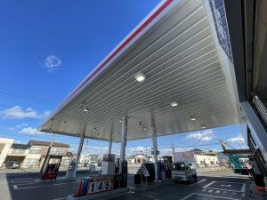 茨城県古河市ガソリンスタンド照明交換工事(LED化)