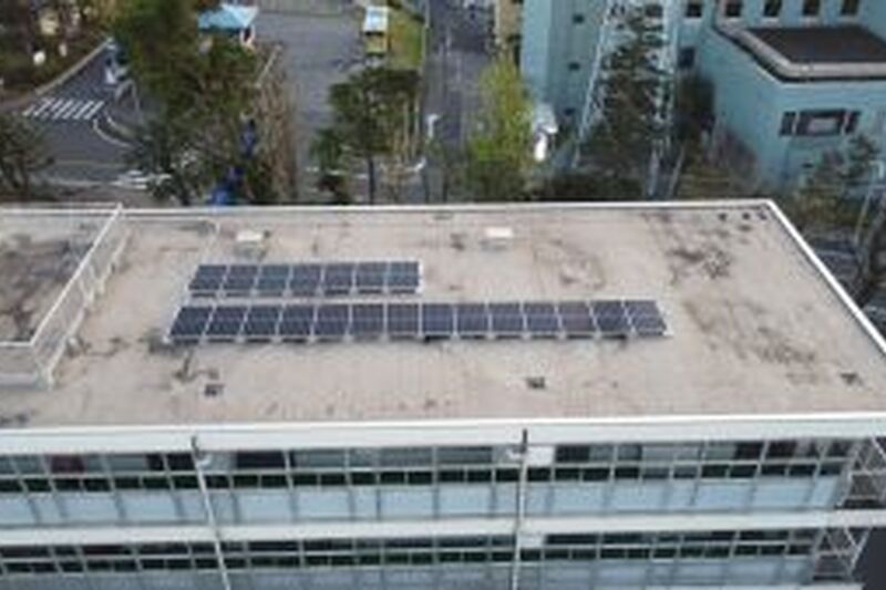 千葉県千葉市内中学校 屋上太陽光電気工事1